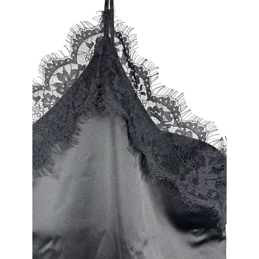 NWT The Drop Sz XXL Lace‎ Trim Top Black Satin Natalie Cami Tank Silky New - Picture 3 of 8